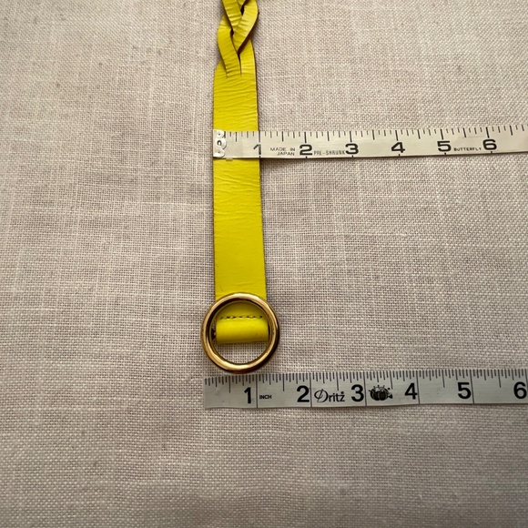 J.Crew UK Yellow Braided Leather Adjustable Belt Size XS/S NEW - Picture 8 of 11